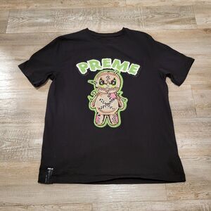 Preme VooDoo Doll Stitched Short Sleeve Tee Shirt Mens Size Medium